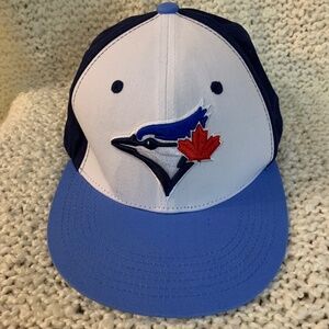 Blue and White Embroidered Logo Baseball Cap